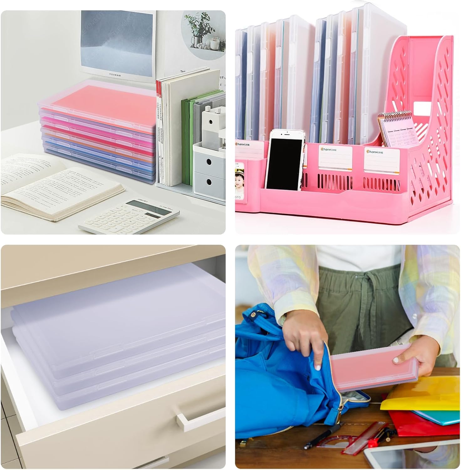 6 Pack Photo Storage Box. Fits 8 x 10 Photo. Large Plastic Scrapbook Paper Storage with Snap-Tight Latch. Clear Photo Organizer for Protecting Photo. Craft. Scrapbook. Office Supply. A4 File - Image 7