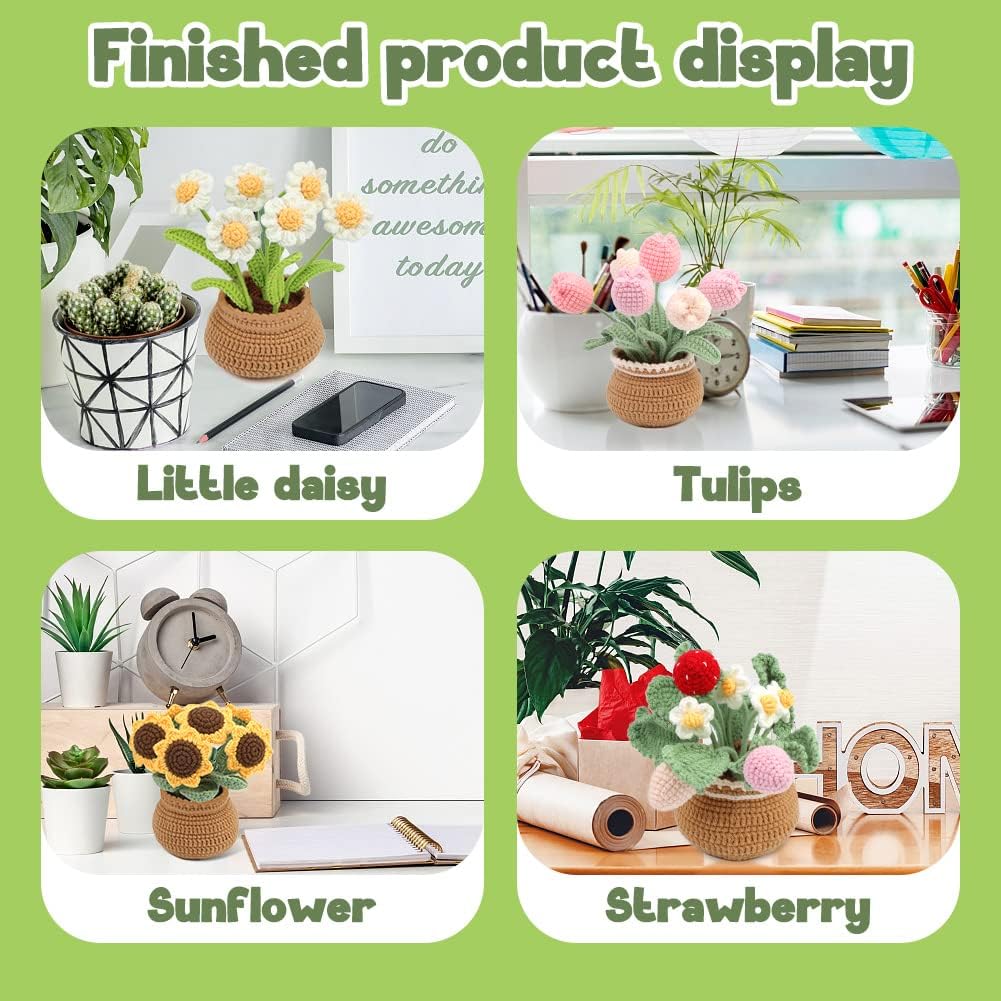 kgxulr Crochet Kit for Beginners. Tulip Crochet Starter Kit Beginner for Complete Beginners Adults. Crocheting Knitting Kit with Step-by-Step Video Tutorials (Tulip) - Image 7