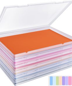 6 Pack Photo Storage Box. Fits 8 x 10 Photo. Large Plastic Scrapbook Paper Storage with Snap-Tight Latch. Clear Photo Organizer for Protecting Photo. Craft. Scrapbook. Office Supply. A4 File