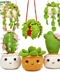 MAGIMUSE Crochet Kit for Beginners. Crochet Starter Kits. Amigurumi Craft Knitting Crocheting Kits with Step-by-Step Video Tutorials. 6 Pack Hanging Potted Plants Family(40%+ Yarn