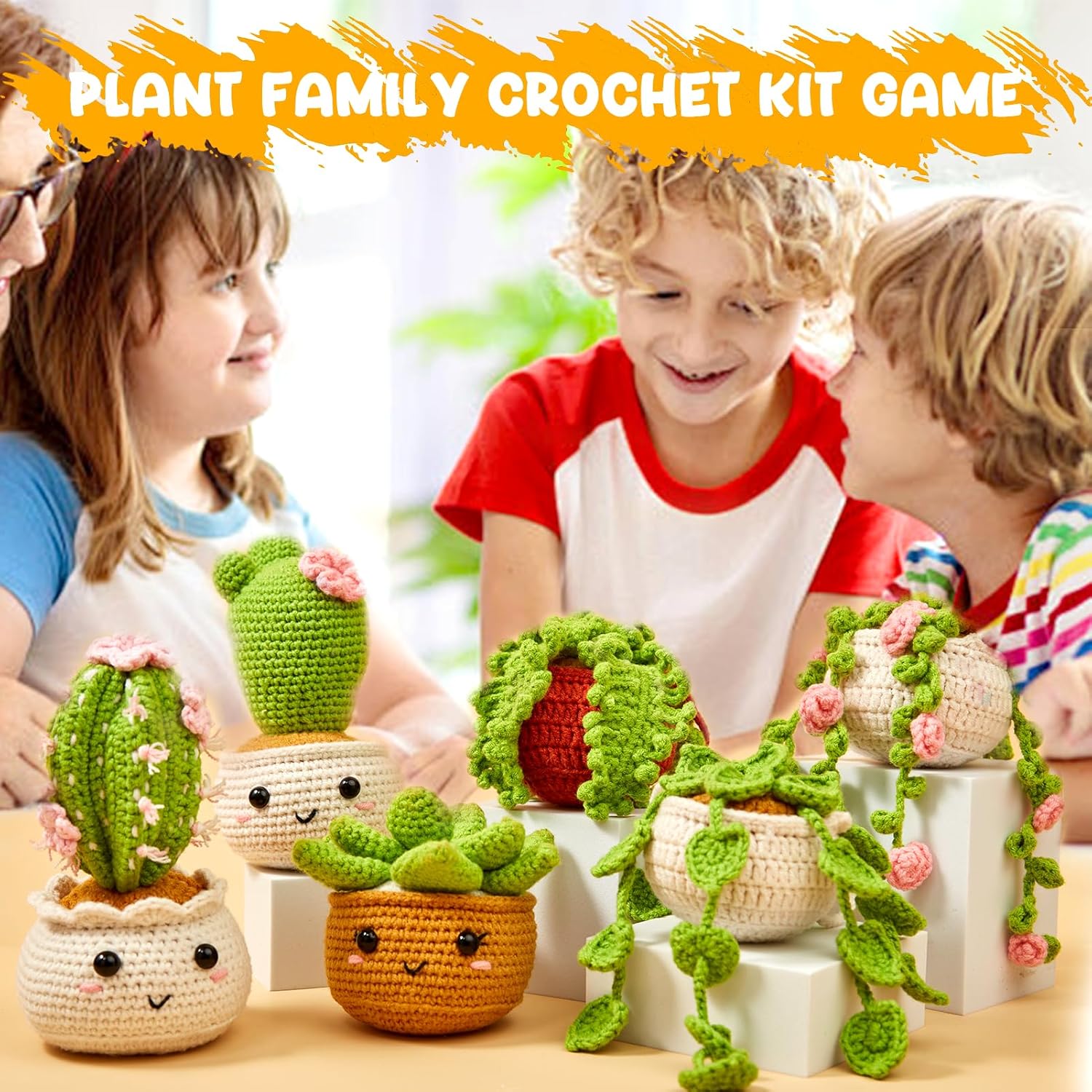 MAGIMUSE Crochet Kit for Beginners. Crochet Starter Kits. Amigurumi Craft Knitting Crocheting Kits with Step-by-Step Video Tutorials. 6 Pack Hanging Potted Plants Family(40%+ Yarn - Image 7