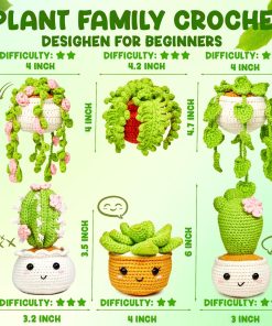 Alternative view of MAGIMUSE Crochet Kit for Beginners. Crochet Starter Kits. Amigurumi Craft Knitting Crocheting Kits with Step-by-Step Video Tutorials. 6 Pack Hanging Potted Plants Family(40%+ Yarn