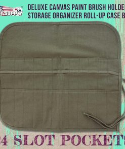Alternative view of U.S. Art Supply Deluxe Canvas Art Paint Brush Holder & Storage Organizer Roll-Up Case Bag - 24 Slot Pockets Carry Pouch - Protect Artist Acrylic Oil Watercolor Paintbrushes - Store Pencils. Pens Tools